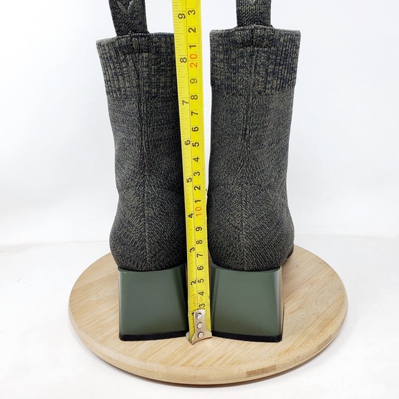 Vivaia Regina Pro Boots Womens 37.5 Olive Square Toe Fishtail Heel Knit Stretch - Picture 12 of 16